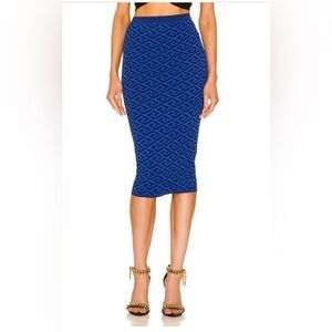 VERSACE
La Greca Pattern Knitted Skirt In Blue